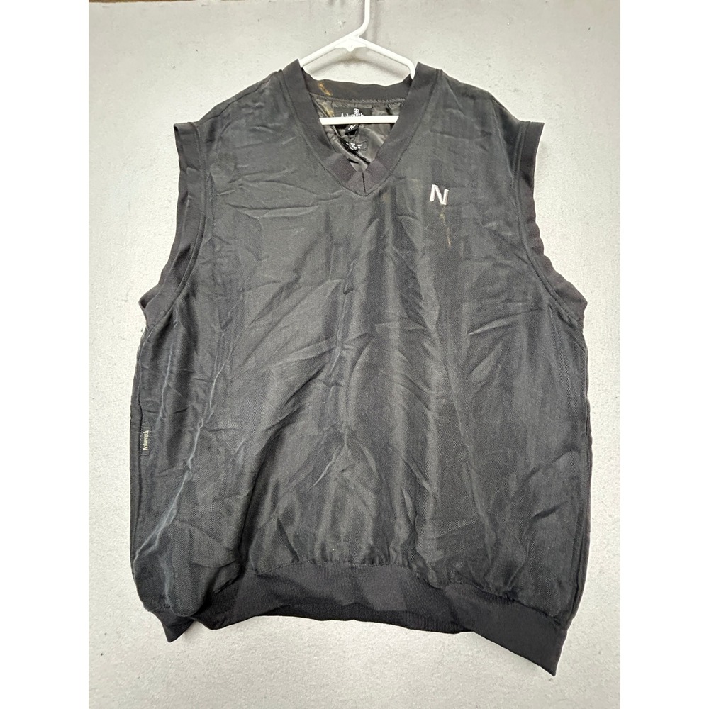 Ashworth Weather Systems Vest Polyester Black Herringbone XL Mens